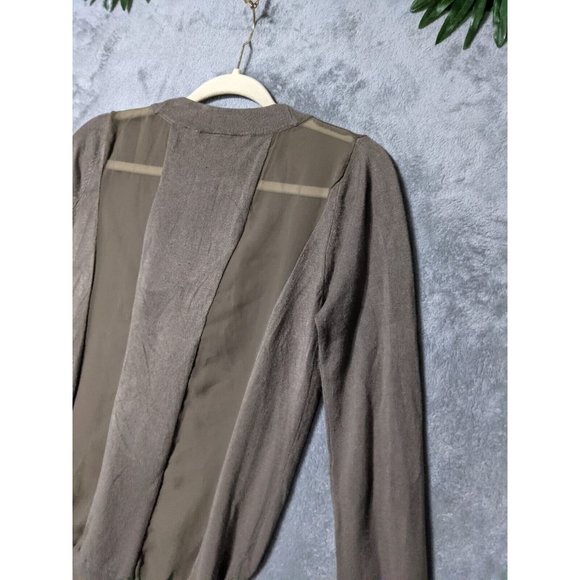 🍑Vintage TWELVE by TWELVE Women Cardigan Sweater Sheer Back Fall Green XS(0-2) - Picture 11 of 12